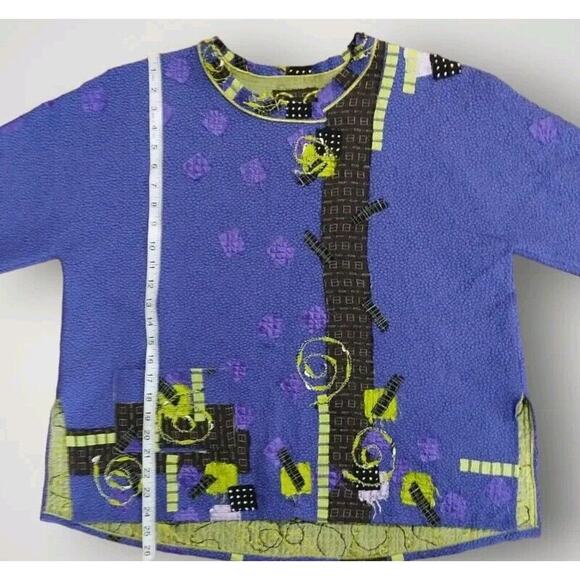 Diane Prekup Designer Blouse Art To Wear One Size Fits Many Purple and Green - Picture 7 of 8